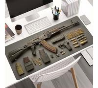 Cool Military Weapon Build Weapon Parts Display Large Gaming Mouse Pad, Stylish Desk Protector with Non-slip Rubber, Non-Slip Long Extended Large Gaming Mouse Pad (#7,11.8*31.5 in(30*80 cm))
