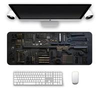 Cool Military Weapon Build Weapon Parts Display Large Gaming Mouse Pad, Stylish Desk Protector with Non-slip Rubber, Non-Slip Long Extended Large Gaming Mouse Pad (#3,11.8*31.5 in(30*80 cm))