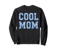 Cool Mom Toile Bleu Vintage Floral Grandmillennial Mommy Mum Sweatshirt
