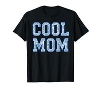 Cool Mom Toile Bleu Vintage Floral Grandmillennial Mommy Mum T-Shirt