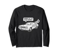 Cool Muscle Car Design Gimme All of Your Money Style Cartoon Manche Longue