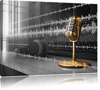 Cool Music Studio noir / blanc Taille: 100x70 sur toile, XXL énormes Photos complètement encadrées avec civière, impression d'art sur murale avec cadre, moins cher que la peinture ou la peinture à l'huile, pas une affiche ou une bannière,
