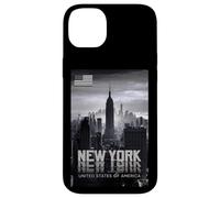 Cool New York City Abstract Skyline, Black & White New York Coque pour iPhone 14 Plus
