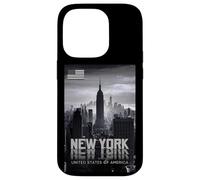 Cool New York City Abstract Skyline, Black & White New York Coque pour iPhone 14 Pro