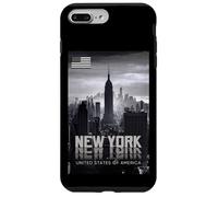 Cool New York City Abstract Skyline, Black & White New York Coque pour iPhone 7 Plus/8 Plus