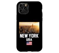 Cool New York City Abstract Skyline, Retro New York Sunset Coque pour iPhone 11 Pro