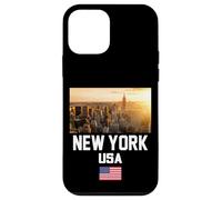 Cool New York City Abstract Skyline, Retro New York Sunset Coque pour iPhone 12 Mini