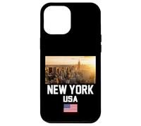 Cool New York City Abstract Skyline, Retro New York Sunset Coque pour iPhone 12 Pro Max