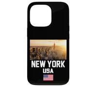 Cool New York City Abstract Skyline, Retro New York Sunset Coque pour iPhone 13 Pro