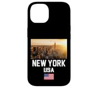 Cool New York City Abstract Skyline, Retro New York Sunset Coque pour iPhone 14