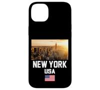 Cool New York City Abstract Skyline, Retro New York Sunset Coque pour iPhone 14 Plus