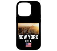 Cool New York City Abstract Skyline, Retro New York Sunset Coque pour iPhone 14 Pro