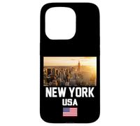 Cool New York City Abstract Skyline, Retro New York Sunset Coque pour iPhone 15 Pro