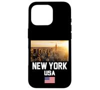 Cool New York City Abstract Skyline, Retro New York Sunset Coque pour iPhone 16 Pro