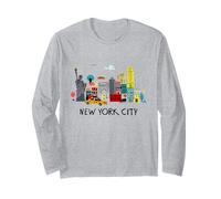 Cool New York City Sketch Drawing Art Illustration Graphic Manche Longue