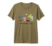 Cool New York City Sketch Drawing Art Illustration Graphic T-Shirt Haut de Gamme