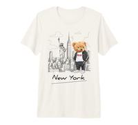 Cool New York City Teddy Bear Illustration Graphic Designs T-Shirt Haut de Gamme
