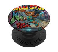 Cool New York City Teddy Bear Playing Basketball Underground PopSockets PopGrip Adhésif