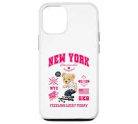 Cool New York City Teddy Bear Skating Illustration Graphic Coque pour iPhone 12/12 Pro