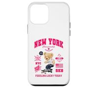 Cool New York City Teddy Bear Skating Illustration Graphic Coque pour iPhone 12 Mini
