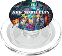 Cool New York City Times Square Skyline Illustration Graphic PopSockets PopGrip pour MagSafe