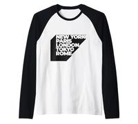 Cool New York Paris London Tokyo Rome Illustration Graphic Manche Raglan