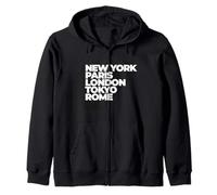 Cool New York Paris London Tokyo Rome Illustration Graphic Sweat à Capuche