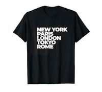 Cool New York Paris London Tokyo Rome Illustration Graphic T-Shirt