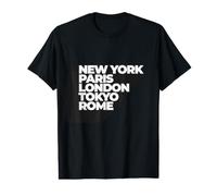 Cool New York Paris London Tokyo Rome Illustration Graphic T-Shirt Graphique avec Valeur
