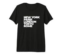 Cool New York Paris London Tokyo Rome Illustration Graphic T-Shirt Haut de Gamme
