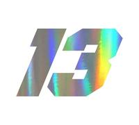 Cool Number 13 Stickers - Emblème réfléchissant 15x10cm Imprimé | Logo 3D résistant intempéries Patch pour fenêtre de camion, décoration de pitch avec support de coquille, oui