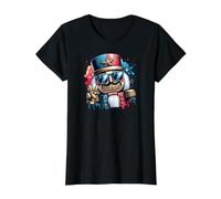 Cool Nutcracker Grillz Lunettes de Soleil drôles de Noël T-Shirt Graphique avec Valeur, Femme, Noir, M
