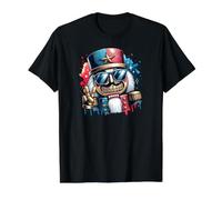 Cool Nutcracker Grillz Lunettes de Soleil drôles de Noël T-Shirt Graphique avec Valeur, Homme, Noir, M