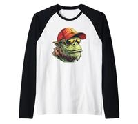 Cool Ogre Face pour les amateurs de casquettes, chapeaux et lunettes de soleil Manche Raglan
