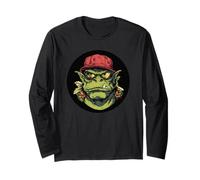 Cool Ogre Visage avec casquette et lunettes de soleil Manche Longue