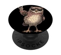 Cool Owl Rock on Funny Bird Lover Animal Graphic Lunettes de Soleil PopSockets PopGrip Adhésif