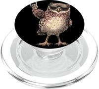 Cool Owl Rock on Funny Bird Lover Animal Graphic Lunettes de Soleil PopSockets PopGrip pour MagSafe