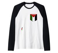 Cool Palestine Flag in The Pocket, I Love Palestine Graphic Manche Raglan