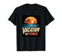 Cool Palm Trees with Vacation by Force Speech pour Les Fans de Coucher de Soleil T-Shirt
