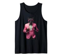 Cool Panther en costume rose avec lunettes de soleil Débardeur