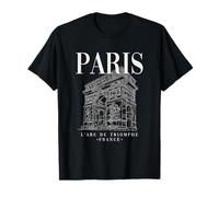 Cool Paris Arc de Triomphe Line Art Illustration Graphic T-Shirt