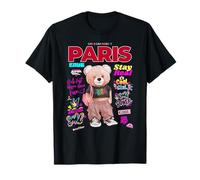 Cool Paris Teddy Bear Girl Boss Illustration Graphic Designs T-Shirt