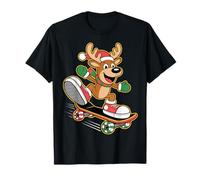 Cool Partner Outfit Nikolaus Christmas Santa Skater Skateboard T-Shirt