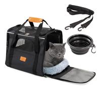 Cool Paws Sac de Transport pour Chats et Petits Chiens - Sac de Voyage léger et Respirant avec côtés en Maille, Cadre renforcé, Tapis Amovible et bandoulière pour Un Transport sécurisé des Animaux de