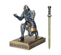 Cool Pen Holder | Kneeling Pose Crayon Stand | Knight Statue | for Paper Pencils neeling wand-ready pose and muscular legTable Painting Brush Workplace Classroom School Craft Artist Teacher Stationary