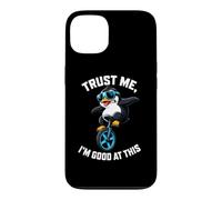 Cool Penguin Monocycle Trust Im Good At This Humor Coque pour iPhone 13
