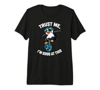 Cool Penguin Monocycle Trust Im Good At This Humor T-Shirt Haut de Gamme