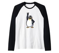 Cool Penguin Musician Rock Roll Party Manche Raglan