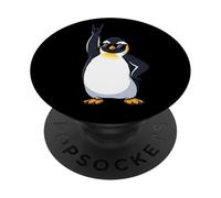 Cool Penguin Musician Rock Roll Party PopSockets PopGrip Adhésif