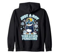 Cool Pingouin dans Une Casquette Jaune Just A Boy Who Loves Penguins Sweat à Capuche